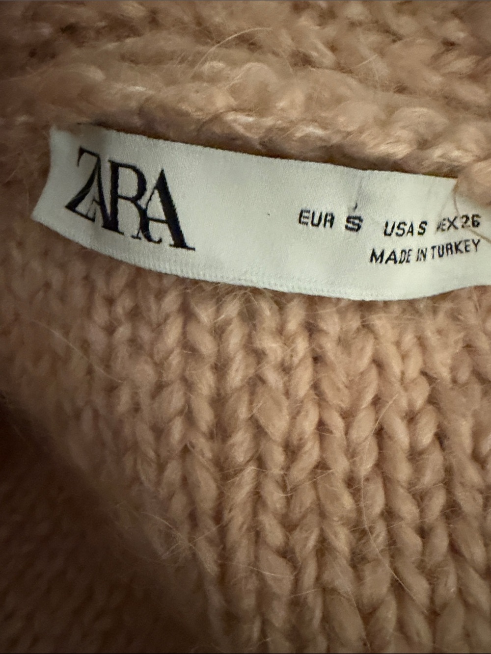 ZARA Jeweled Button Knit Cardigan Sweater Pink Alpaca Wool S Boho Preppy Soft - Picture 15 of 16